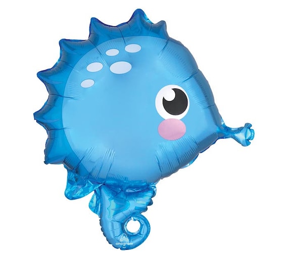 Blue Seahorse Balloon 21in | Ocean Party Decor | Under The Sea Birthday | Summer Pool Party | Beach Birthday | Mermaid Birthday Balloon Il_570xn