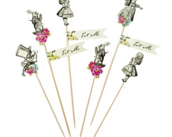 Alice in Wonderland Party Picks (12ct) – Mad Hatter or Onderland Tea Party Decor
