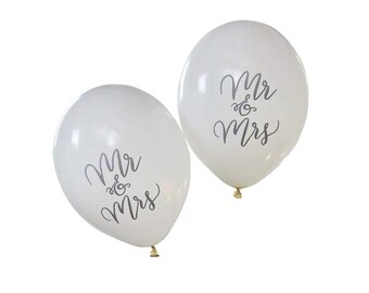 Mr & Mrs Balloons 10ct | Wedding Shower | Engagement Party Decor | Balloon Garland