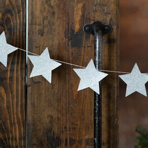 Silver Glitter Stars Garland 6ft Silver Christmas Banner - Etsy