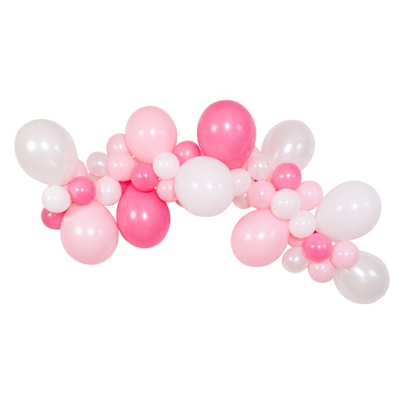 Pink & White DIY Custom Balloon Garland Kit 6ft | Girl Baby Shower Backdrop | Birthday Balloon Arch | Bridal Shower | Tea Party Decorations Il_570xn