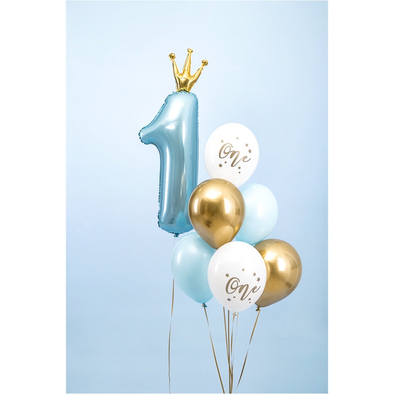 Blue Foil Number ''1'' Balloon 35.5in Boys First Birthday Party Blue Birthday Party Decorations Prince 1st Birthday Boy 1st Birthday image 5