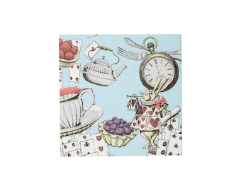 Alice in Wonderland Beverage Napkins 20ct | Mad Hatter Tea Party | Wonderland Wedding | Alice in Onederland Party Decor | Girls Birthday