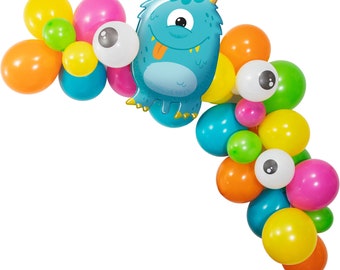 Monsters Balloon Garland Kit 5ft | Monster Mash Birthday Party | Monster Party Decor | Little Monster Party | Halloween Monster Mash