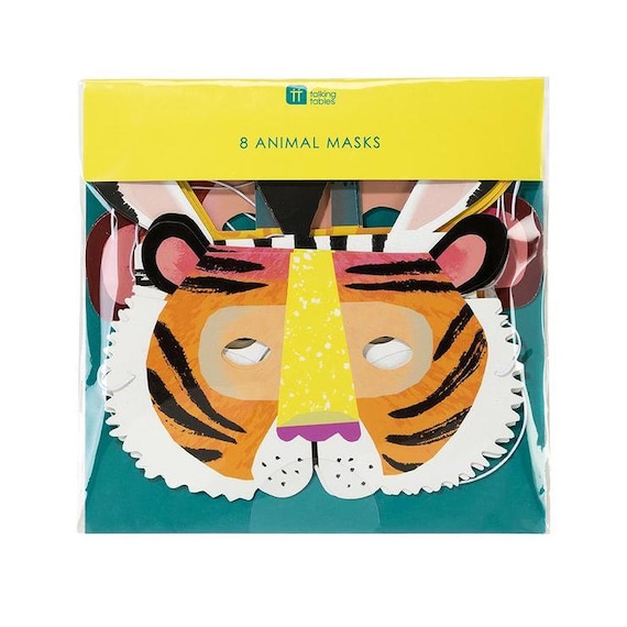 Party Animals Masks 8pk | Safari Birthday | Jungle Party | Wild One | Two Wild | Tiger Zebra Monkey Giraffe Il_570xn