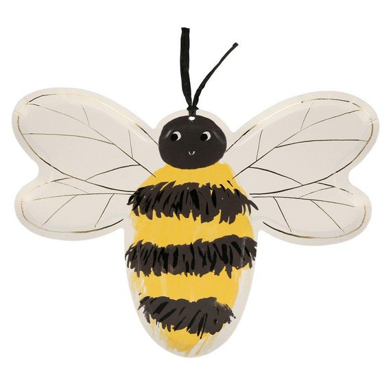 Bee Lunch Plates 8ct | Bee Gender Reveal | Bride to Bee | Mom to Bee Baby Shower | Bee First Birthday Decor | Meri Meri Paper Plates Il_570xn