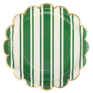 Green Striped Tennis Lunch Plate 8ct | Tennis Party Decor | Tennis Birthday Party | Girls Birthday Party | Game Set Match | Tennis Luncheon