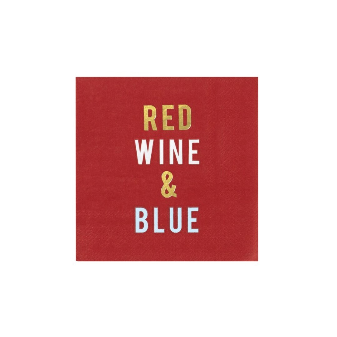 Red, Wine, and Blue Beverage Napkins 20ct 4th of July Party Patriotic