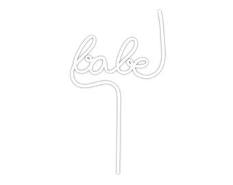 White 'Babe' Plastic Straw – Bachelorette Party Favor or Birthday Girl Gift