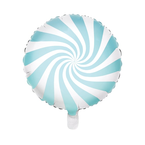 Blue Candy Foil Balloon 14in | Candy Land Party Decor | Candy Christmas Party | Nutcracker Birthday Party | Candy Swirl Balloon Il_570xn