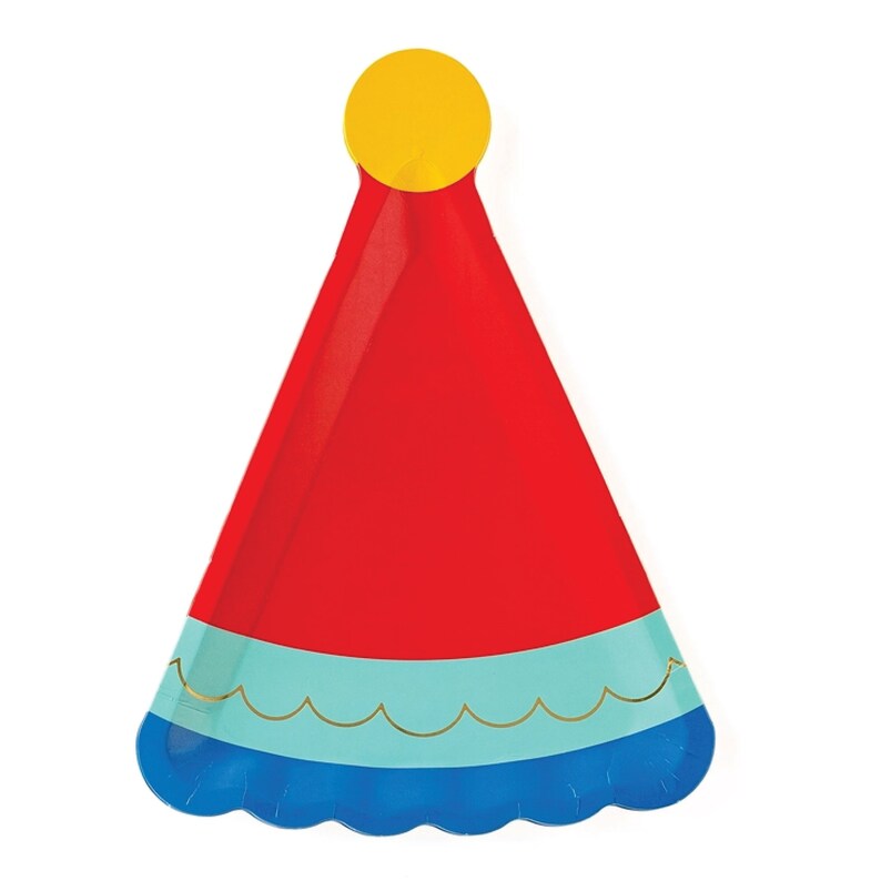 Red Blue Birthday Hat Lunch Plates 8ct Boys Birthday Party Happy Birthday Decor Superhero Birthday First Birthday Party