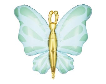 Mint Green Butterfly Balloon 27in – Fairy or Butterfly Birthday and Baby Shower Decoration