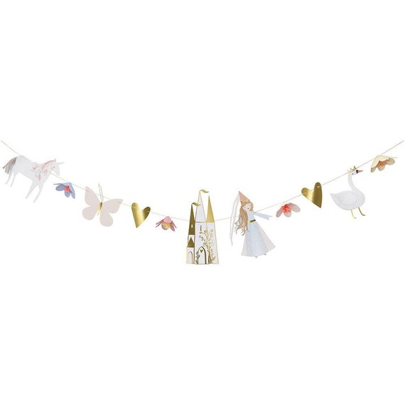 Fairytale Princess Party Garland 10ft | Fairytale Princess Party | Princess and Unicorn Party Garland | Girls Birthday | Meri Meri Garland Il_570xn