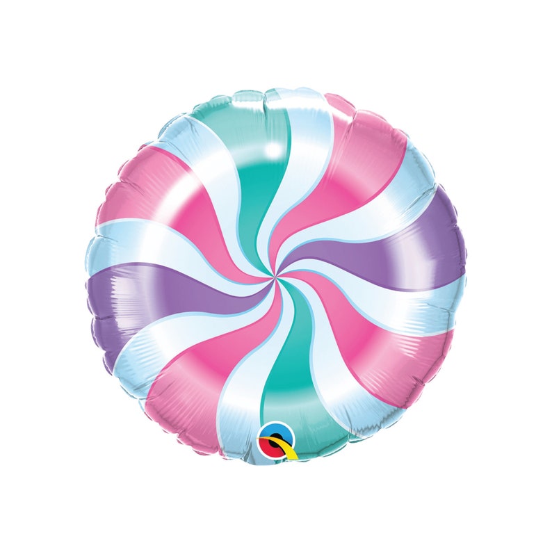 Pastel Candy Swirl Balloon 18 Candy Land Party Decor Candy Christmas Party Nutcracker Birthday Party Candy Swirl Balloon image 1