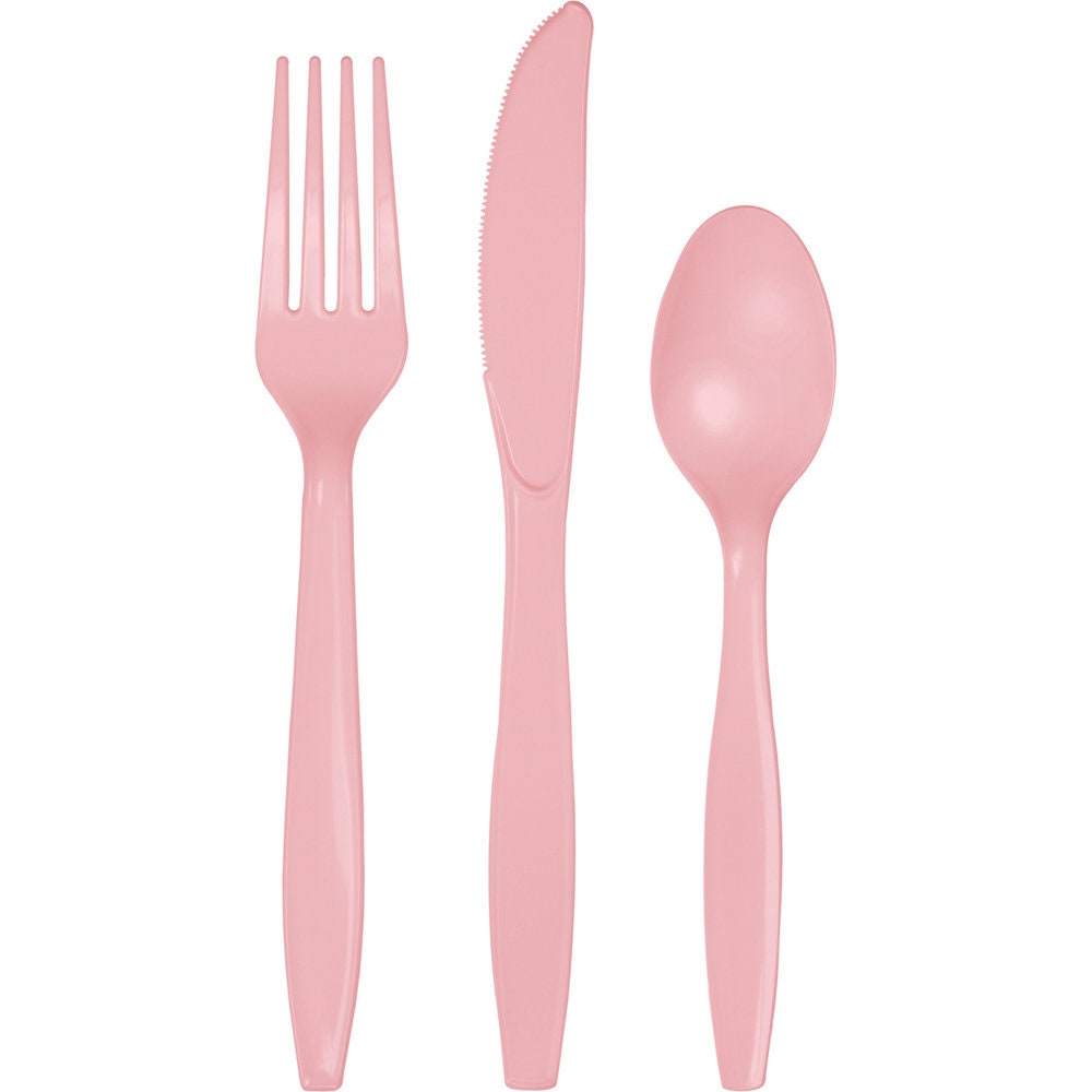 48 Pink Plastic Spoons 