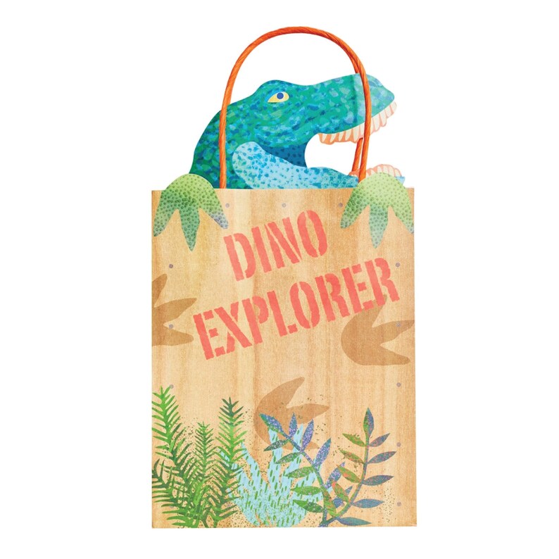 Dinosaur Explorer Favor Bags 6ct Dinosaur Birthday Treat Bags Dino Baby Shower Three Rex Birthday Jurassic World TRex Party