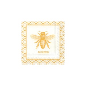 Buzzed Beverage Napkins 20ct | Bee Gender Reveal | Bride to Bee Bridal Shower | Mom to Bee Baby Shower | Bee First Birthday Party Decor