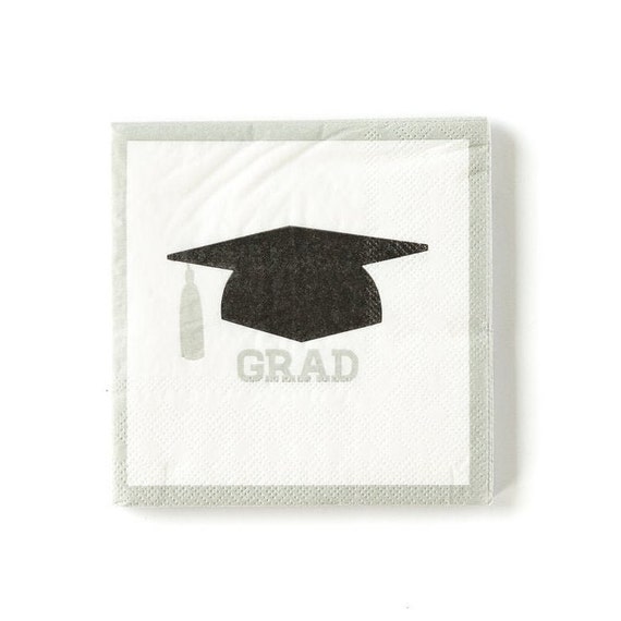 Graduation Beverage Napkins | Congrats Grad | Graduation Party Decor | Graduation Party Ideas | Pack of 25 Paper Napkins Small Il_570xn