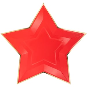 Red Star Shaped Lunch Plates 8ct | 4th of July Party | 4th of July Plates | Red White & Blue Decor | Baseball Birthday | Star Baby Shower