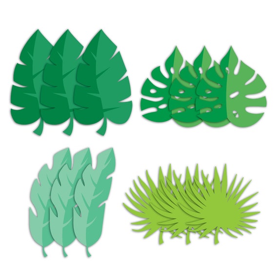Tropical Palm Leaf Cutouts | Girl Birthday Party | Dinosaur Party Decor | Tropical Bridal Shower | Jungle Baby Shower | Pack of 12 Cutouts Il_570xn