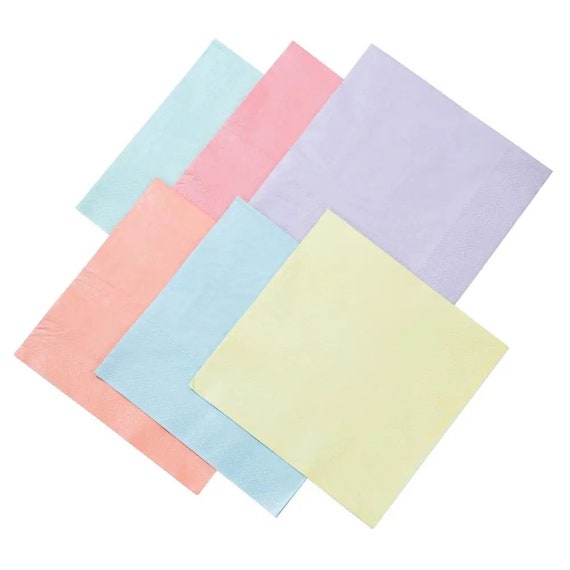 Pastel Multicolored Lunch Napkins 16ct | Ice Cream Birthday | Pastel Rainbow Birthday | Unicorn Birthday | Gender Neutral Baby Shower Il_570xn