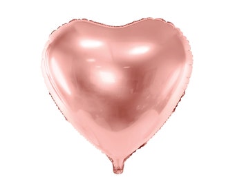 Rose Gold Heart Balloon 18" | Wedding Shower Decor | Rose Gold Bridal Shower Balloon | Bachelorette Party Balloons | Rose Gold Party Decor