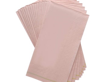 Pale Pink & Gold Stripe Paper Guest Towels 16ct | Girls Birthday Napkins | Bridal Shower | Pink Baby Shower Napkins | Pink Party Decor