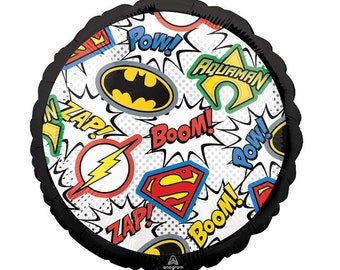 Justice League Emblem Balloon 18" | Superhero Party Decor | Superhero Decorations | Boy's Birthday Party | Superhero Comic Party