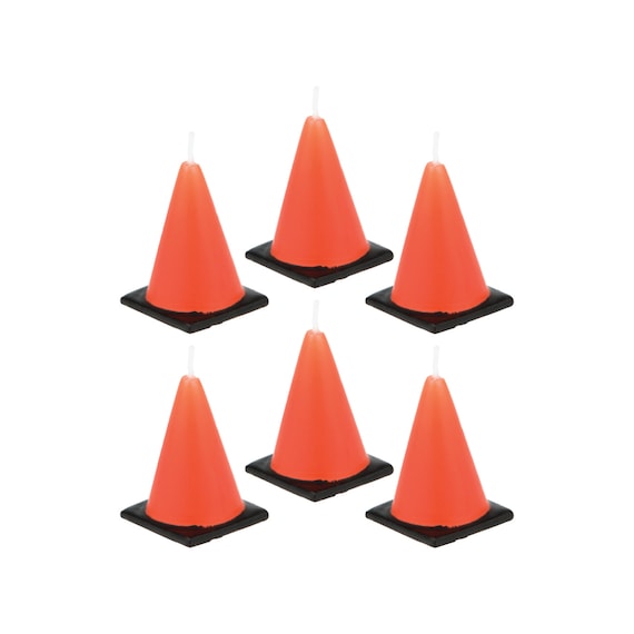 Construction Cone Candles 6ct | Construction Birthday Party | Construction Cake Toppers | Dump Truck Party | Construction Baby Shower Il_570xn