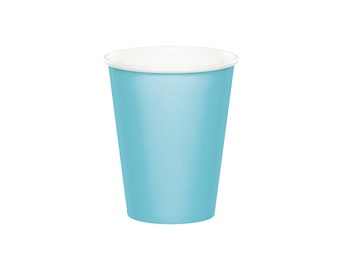 Pastel Light Blue Paper Cups 8ct | Blue First Birthday | Tea Party Bridal Shower | Blue Baby Shower | Blue Party Decor | Boys Birthday Party