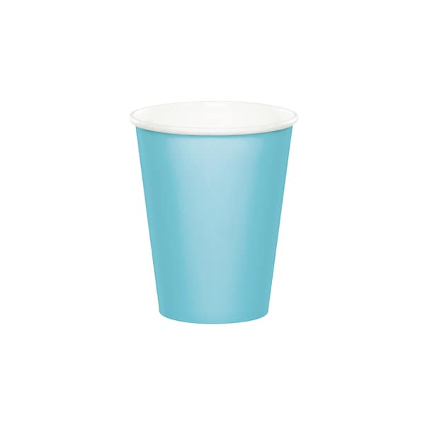Pastel Light Blue Paper Cups 8ct | Blue First Birthday | Tea Party Bridal Shower | Blue Baby Shower | Blue Party Decor | Boys Birthday Party