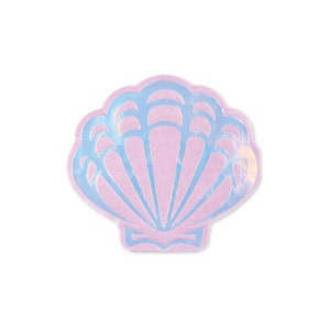May include: A pink and blue iridescent seashell shaped paper napkin.