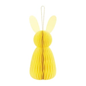 Yellow Bunny Honeycomb Decoration 12in | Bunny Baby Shower Decor | Bunny First Birthday Party | Some Bunny is One | Easter Bunny Party Decor