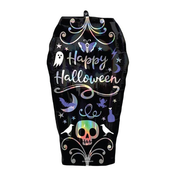 Happy Halloween Coffin-Shaped Foil Balloon 27" | Kids Halloween Party Decor | Cute Halloween Birthday | Spooky Season Halloween Decor Il_570xn