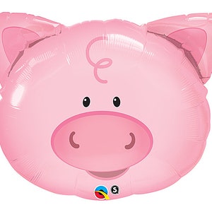 Pig Balloon 30&quot; | On the Farm Birthday Party | Barnyard Birthday | Pig Party Supplies | Pig Baby Shower | Pig Birthday Party | Little Piggy