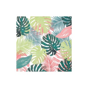 Pastel Tropical Palm Leaf Lunch Napkins 20ct | Tropical Baby Shower | Tropical Bridal Shower | Tropical Bachelorette | Tropical Birthday