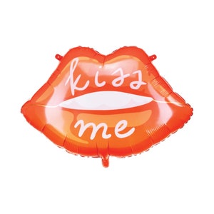 Kiss Me Lips Foil Balloon 29&quot; | Valentine&#39;s Day Balloon | Galentine&#39;s Day Party | Valentine Decor | Kiss the Miss Goodbye Bachelorette Party