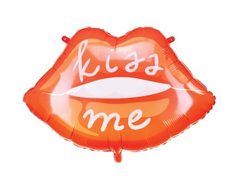 Red Lips Foil Balloon (29in) – Kiss Me Valentine’s Day or Bachelorette Party Decoration