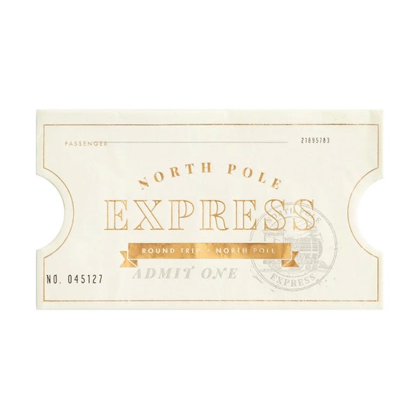 Serviettes d'invité en papier North Pole Express 18ct | Vaisselle de Noël | Serviettes de Noël pour enfants | Noël des amis | Fête d'anniversaire Polar Express