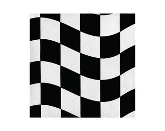 Checkered Flag Race Car Lunch Napkins (16ct) – Birthday or Two Fast Party Decor