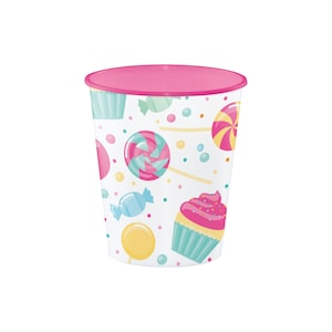 Candy Shop Plastic Favor Cup 1ct Candy Shop Birthday Party Candy Land Christmas Decor Sweet Shoppe Birthday Favor Two Sweet Shoppe image 1