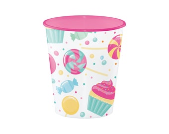 Candy Shop Plastic Favor Cup 1ct | Candy Shop Birthday Party | Candy Land Christmas Decor | Sweet Shoppe Birthday Favor | Two Sweet Shoppe