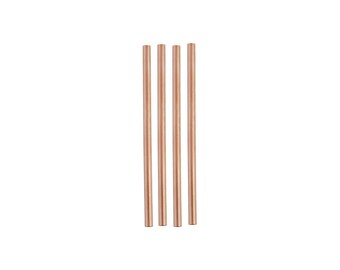 Rose Gold Cocktail Straws (Set of 4) – Stainless Steel Reusable Barware & Drink Stirrers