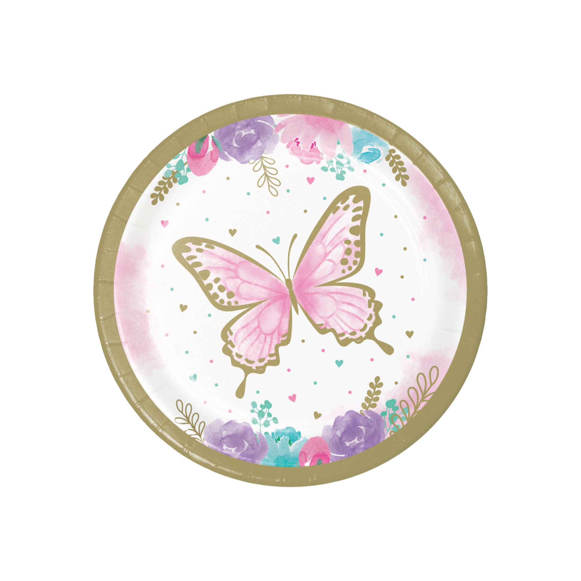 Butterfly Dessert Plates 8ct Butterfly Birthday Party Little Butterfly Baby Shower Pastel Butterfly Party Decor Flutter on