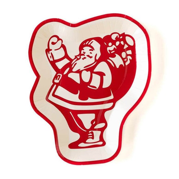 Santa Christmas Dessert Plates | Christmas Party Decorations | Father Christmas Holiday | Kids Christmas Ideas | Pack of 12 Paper Plates Il_570xn