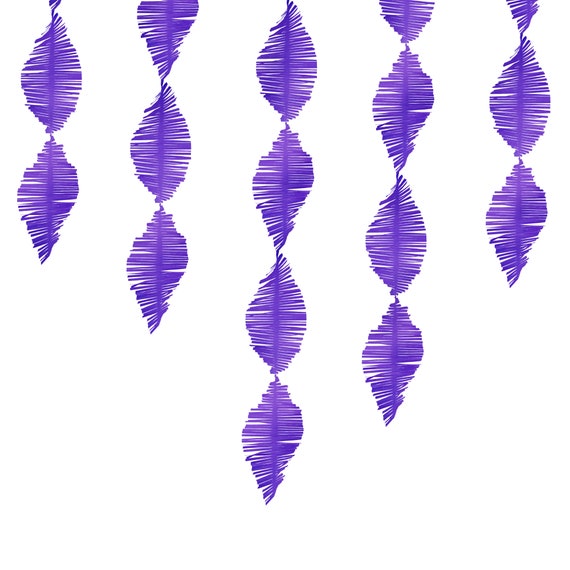 Purple Fringe Crepe Paper Streamer 9' Birthday Party Backdrop Baby