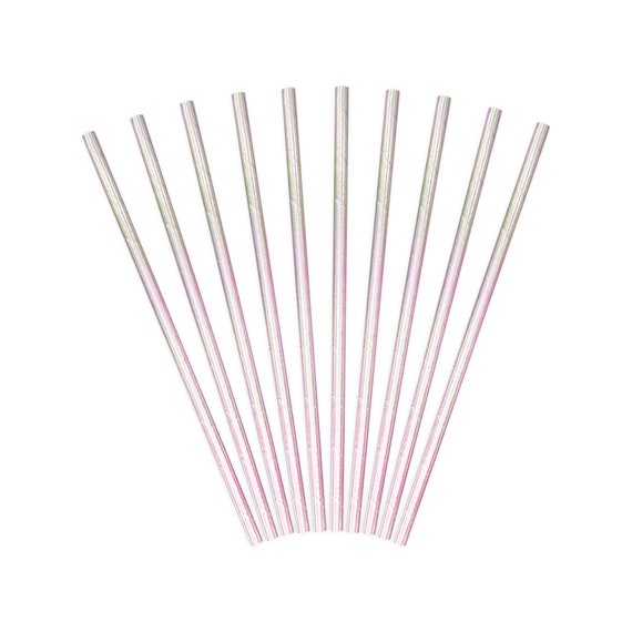 Iridescent Paper Straws 10ct | Unicorn Party Straws | Mermaid Party | Iridescent Party Supplies | Narwhal Party Il_570xn