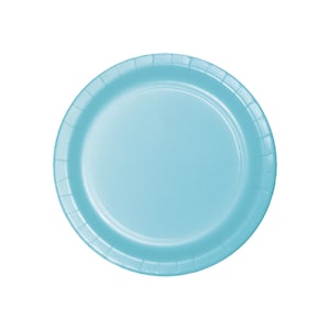 Pastel Light Blue Paper Dessert Plates 8ct | Boy First Birthday | Bridal Shower | Baby Shower Decor | Gender Reveal | Light Blue Party Decor