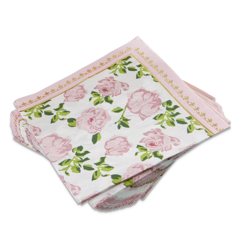 Pink Floral Tea Time Lunch Napkins 30ct Tea for Two Birthday Bridal Shower Tea Party Floral Baby Shower Easter Party