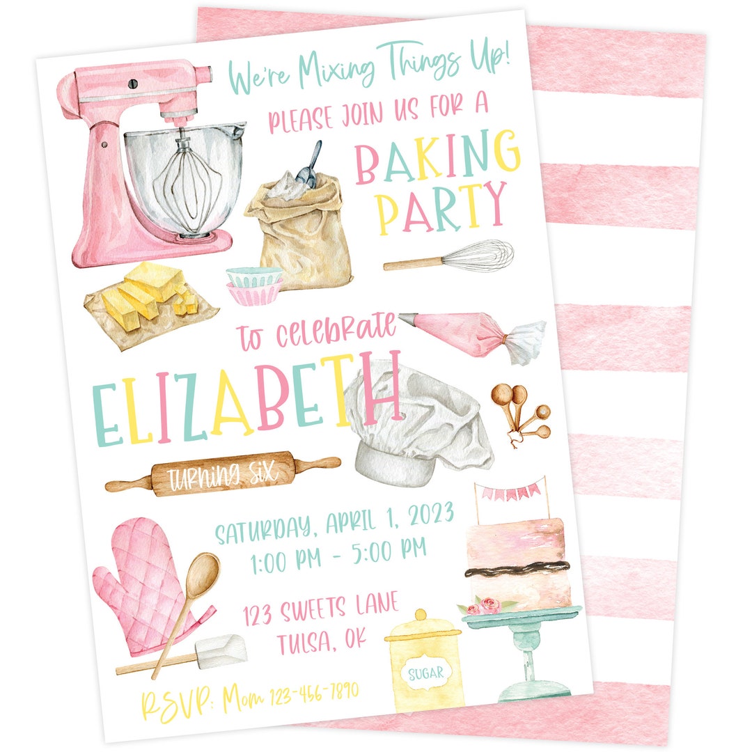 Printable Baking Party Invitation Cupcake Party Invite Sweet Shoppe